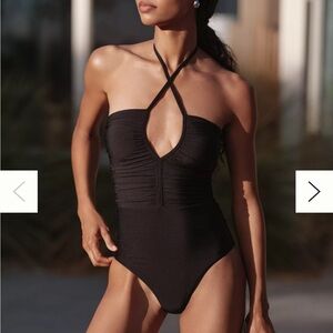 Chic Black Halter One-Piece Swimsuit